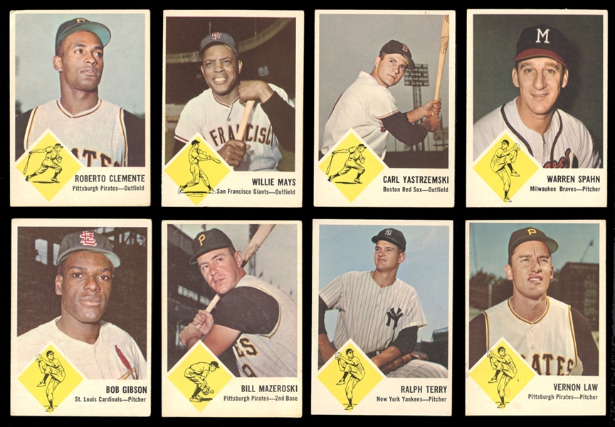 1963 Fleer Group of (50) with Clemente and Mays