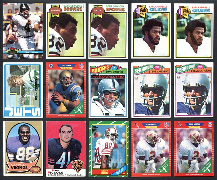 1970s-90s HOF and Star Rookie Card Lot Of 21 Cards Rice, Farve, Campbell, ETC.