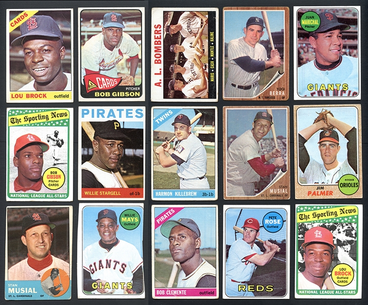 1960-69 Topps Shoebox Lot Of 60 Cards With Many HOFers