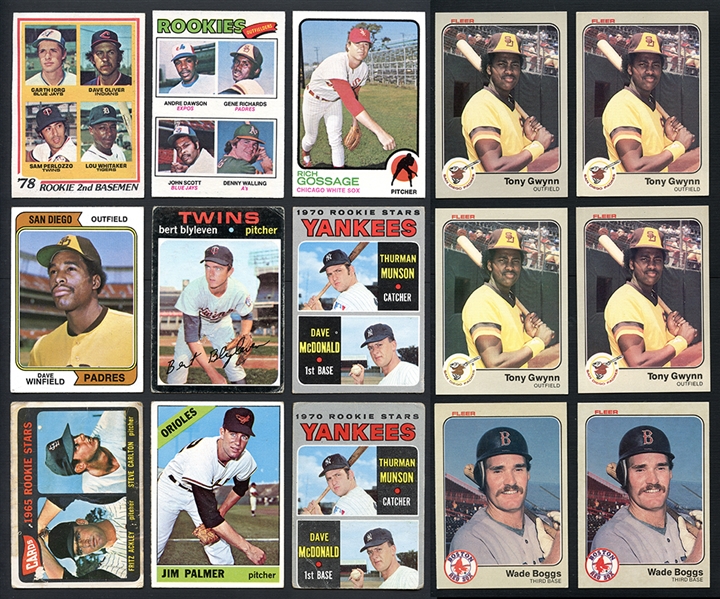 1960s-90s Topps Fleer Rookie Card Collection Of 25 Cards Carlton, Palmer, Munson, Winfield, ETC.