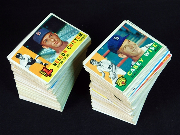1960 Topps Baseball Group of (325) Cards, Minor Stars with Many Duplicates