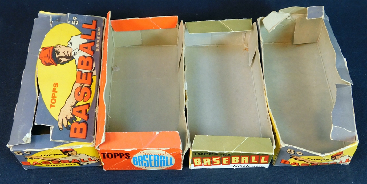 1959-61 Topps Baseball Vending Box Group of (4)