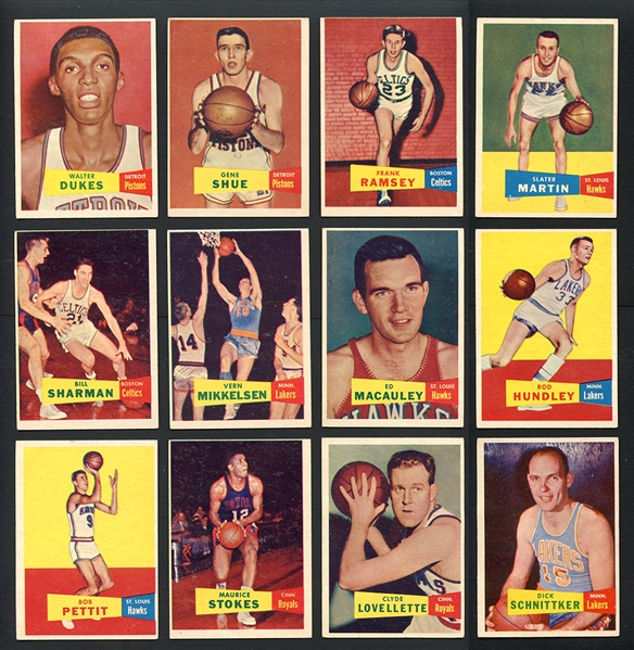 1957 Topps Basketball Partial Set (38/80) With Stars And HOFers