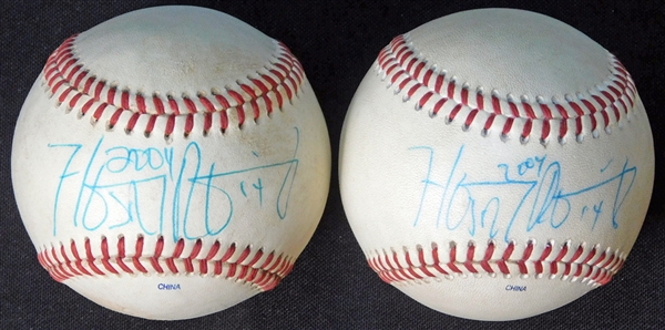 2004 Hanley Ramirez Game-Used and Signed Florida State League Ball Group of (2) JSA