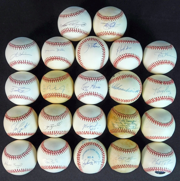 Star and HOF Single-Signed Ball Group of (22) JSA