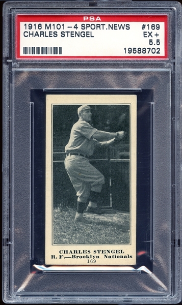 1916 M101-4 Sporting News #169 Charles Stengel PSA 5.5 EX+