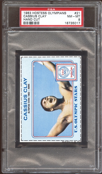 1983 Hostess Olympians #21 Cassius Clay Hand Cut PSA 8 NM/MT