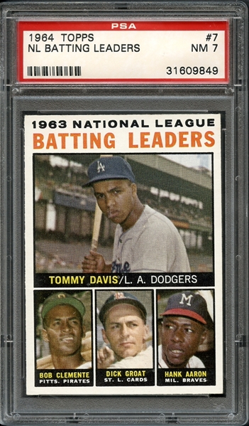 1964 Topps #7 N.L. Batting Leaders PSA 7 NM