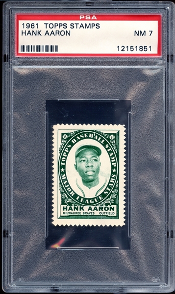 1961 Topps Stamps Hank Aaron PSA 7 NM