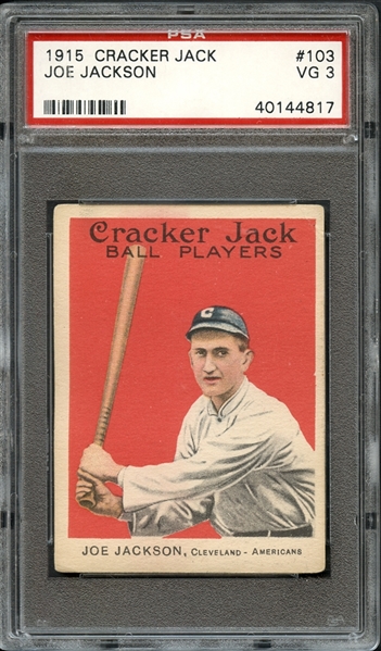 1915 Cracker Jack #103 Joe Jackson PSA 3 VG