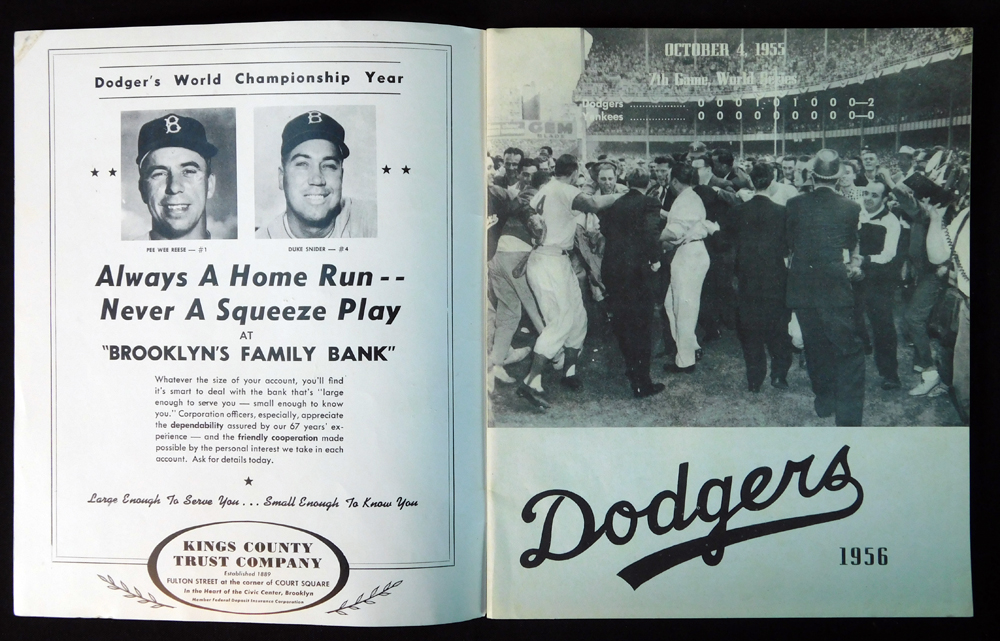 Lot Detail - 1955 Brooklyn Dodgers Yearbook and 1955 World Series Program