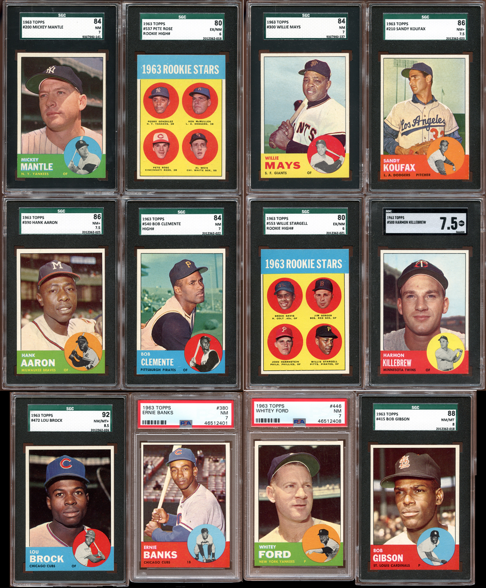 1963 Topps Baseball Near-Complete Set (574/576) With PSA/SGC Graded ...