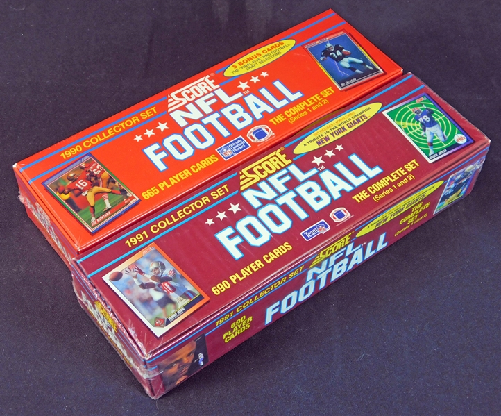1990 and 1991 Score Football Unopened Factory Sets