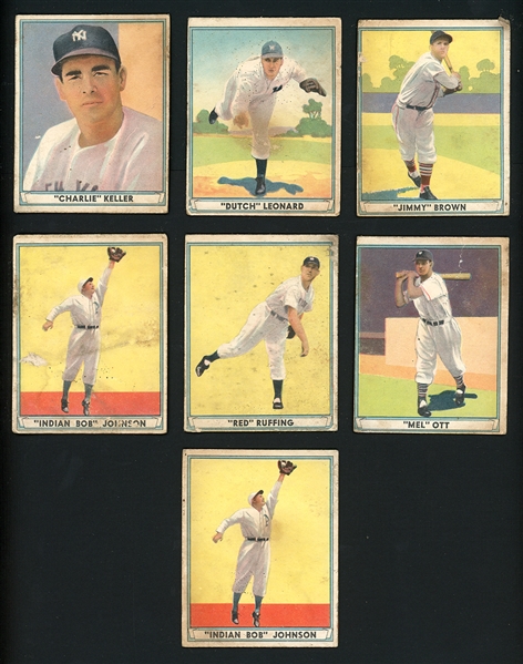 1941 Play Ball Group Of Seven (7) Cards With Ott
