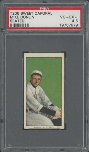 1909-11 T206 Sweet Caporal Mike Donlin Seated 150/30 PSA 4.5 VG-EX+