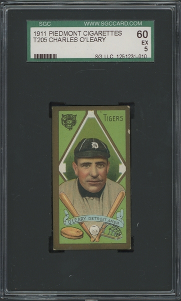 1911 T205 Gold Border Piedmont Charles OLeary 60 SGC 5 EX