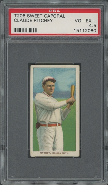 1909-11 T206 Sweet Caporal Claude Ritchey 350/30 PSA 4.5 VG-EX+