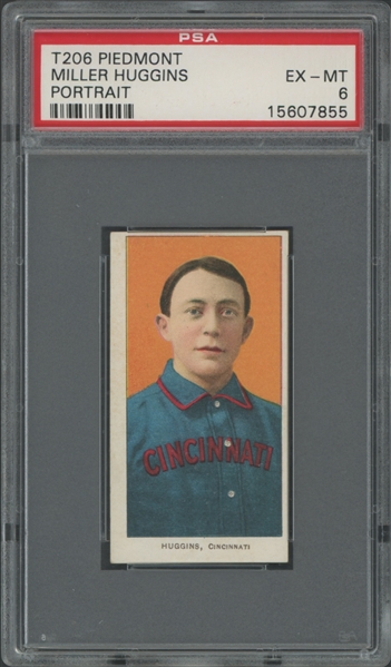 1909-11 T206 Piedmont Miller Huggins Portrait 350/25 PSA 6 EX-MT