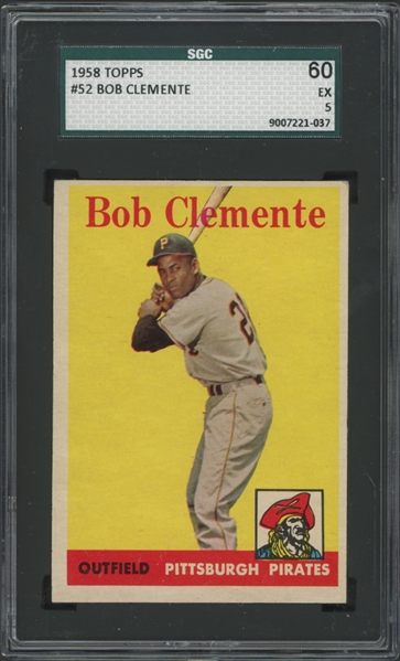 1958 Topps #52 Bob Clemente 60 SGC 5 EX