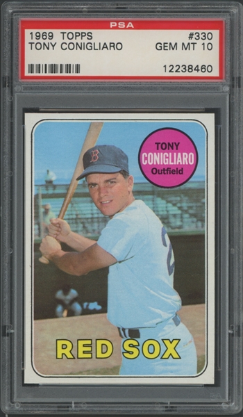 1969 Topps #330 Tony Conigliaro PSA 10 GEM MINT