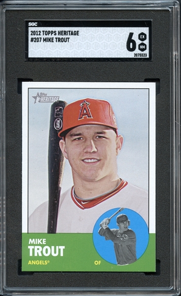 2012 Topps Heritage #207 Mike Trout SGC 6 EX-NM