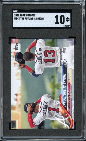 2018 Topps Update #US43 The Future Is Bright Ronald Acuna & Ozzie Albies SGC 10 GEM MINT