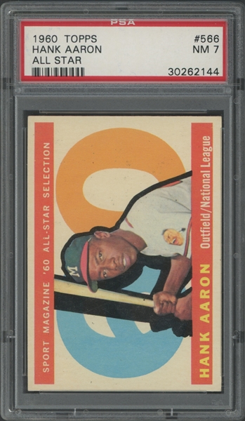 1960 Topps #566 Hank Aaron All Star PSA 7 NM