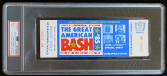 1985 N.W.A. Wrestling The Great American Bash Inaugural Full Ticket PSA 4 VG-EX