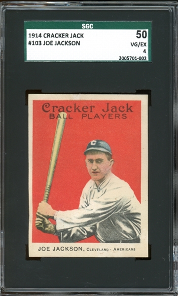 1914 Cracker Jack #103 Joe Jackson SGC 4 VG-EX