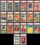 1951-69 Topps Football Group Of 20 Cards All PSA Graded