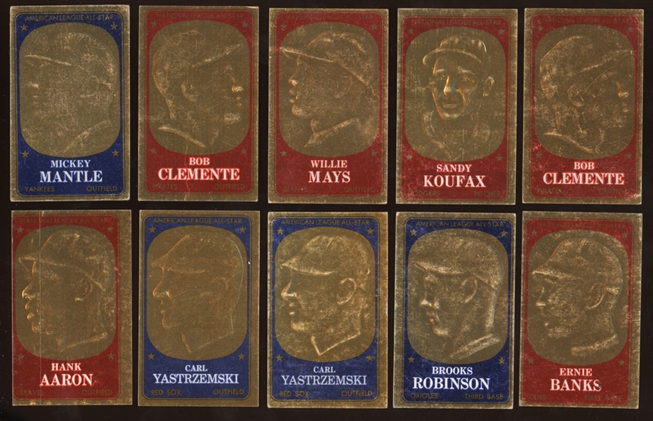 1965 Topps Embossed Star and HOF Group of (19) with Mantle
