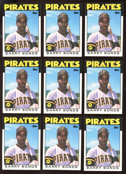 1986-87 Barry Bonds Rookie Card Group of (18)