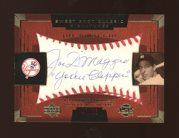 2004 Upper Deck SSA-34 Joe DiMaggio “Yankee Clipper” Sweet Spot Classic Autograph
