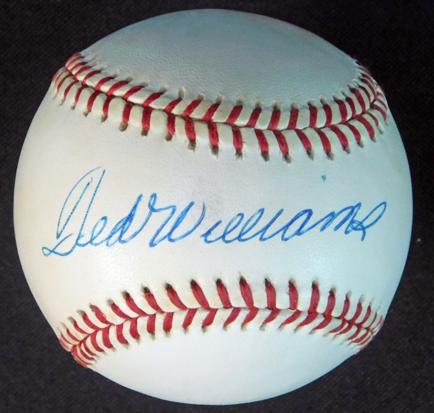 Ted Williams Single-Signed OAL (Brown) Ball BAS