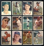 1957 Topps Shoebox Collection Of 96 Cards With Many HOFers Aaron, Mays, F. Robinson, Drysdale, ETC.