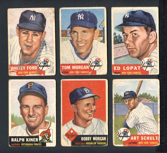 1953 Topps Group Of 34 Low Grade Cards With HOFers