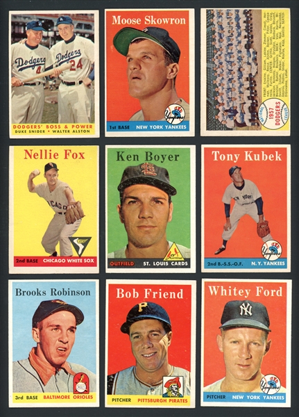 1958 Topps Lot Of 28 Cards With HOFers And Stars