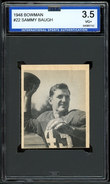 1948 Bowman #22 Sammy Baugh ISA 3.5 VG+