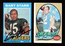 Bart Starr and Bob Griese Signed Football Cards
