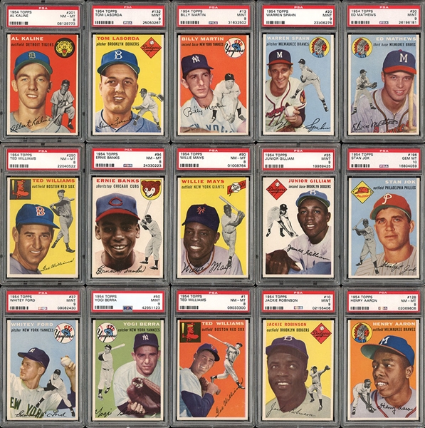 1954 Topps Complete Set Completely PSA Graded With An Amazing 9.098 GPA, #3 On Current Finest On PSA Set Registry