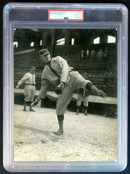 Exceptional c. 1912-15 Walter Johnson Type I Original Photograph From The Original Photo Shoot for his Cracker Jack Card Nearly Identical Image  - The Most Impressive Walter Johnson Photo In The Hobby