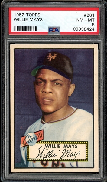 1952 Topps #261 Willie Mays PSA 8 NM-MT- The Finest NM/MT Example We have Encountered
