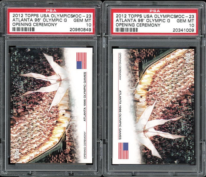 2012 Topps USA Olympics Group Of Two (2) #OC-23 Atlanta 96 Olympic Opening Ceremony GEM MINT 10 
