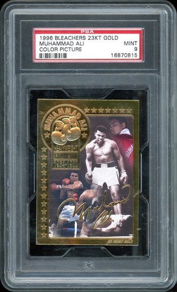 1996 Bleachers 23KT Gold Muhammad Ali Color Picture PSA 9 MINT