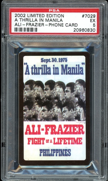 2002 Limited Edition Phone Card "A Thrilla In Manilla"" #7029 Ali/Frazier PSA 5 EX