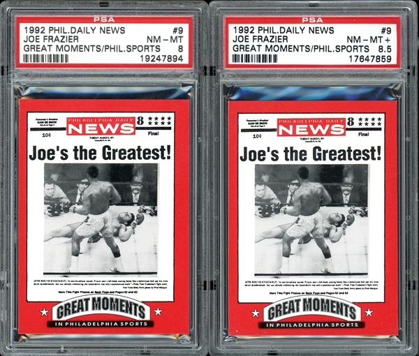 1992 Philadelphia Daily News Great Moments In Philadelphia Sports #9 Joe Frazier Group Of Two (2) PSA Graded