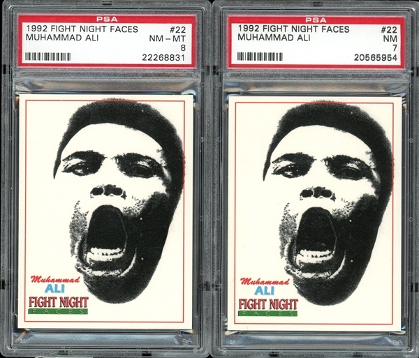 1992 Fight Night Faces #22 Muhammad Ali Group Of Two (2) PSA Graded