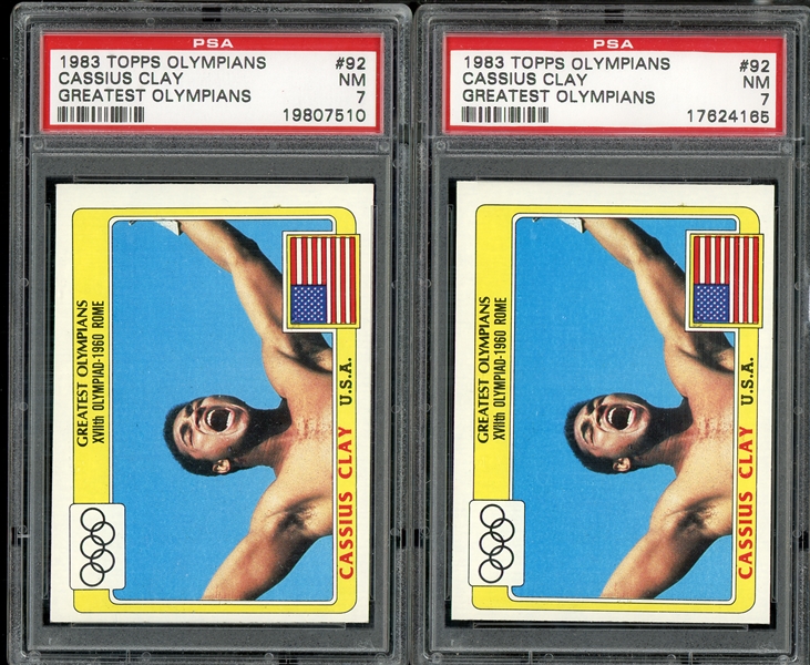 1983 Topps Olympians Greatest Olympians #92 Cassius Clay Group Of Two (2) PSA 7 NM