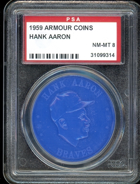 1959 Armour Coins Hank Aaron PSA 8 NM-MT