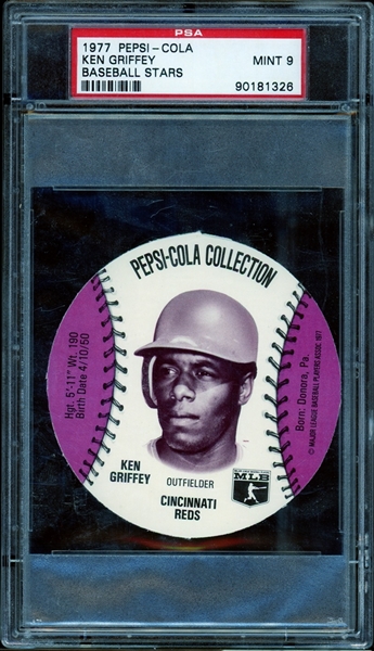 1977 Pepsi-Cola Baseball Stars Ken Griffey PSA 9 MINT